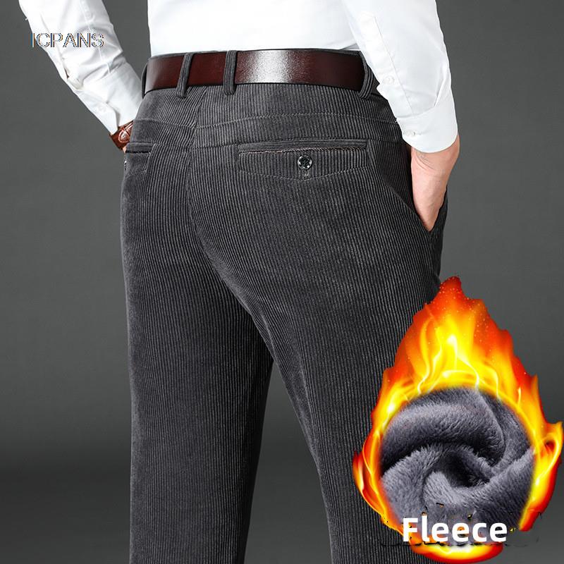 Corduroy Pant Warm - Zimowe sztruksowe spodnie męskie Grube ciepłe