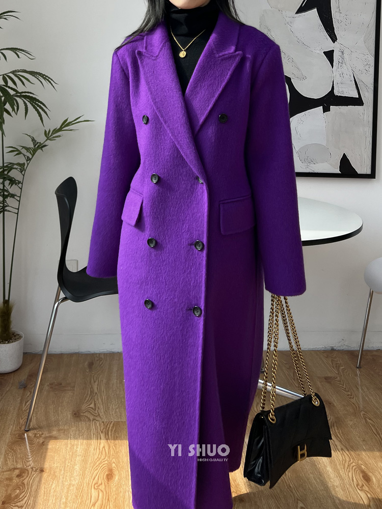 Wool Coat Peacoat - Jesienno-zimowy nowy gruby płaszcz wełniany dwustronny