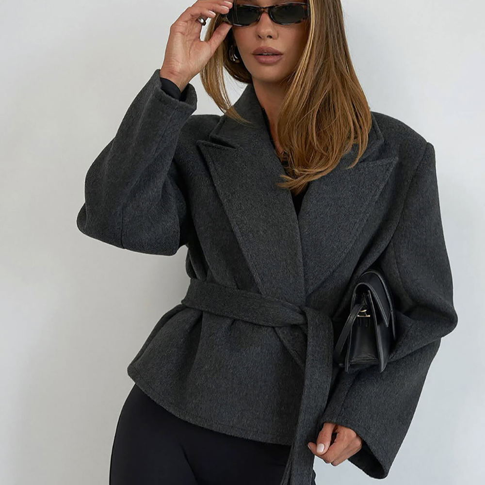 Elegancka damska krótka maryna – Wool Coat Peacoat recenzja i cena