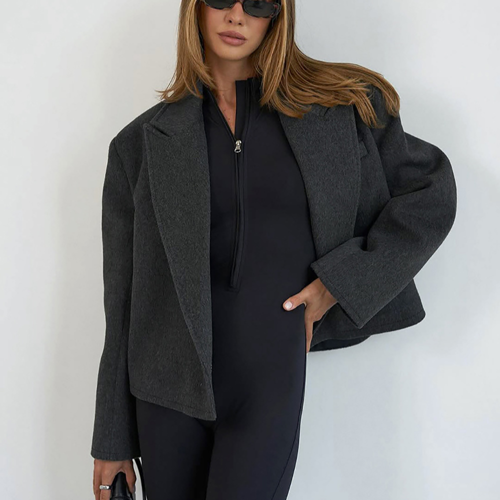 Elegancka damska krótka maryna – Wool Coat Peacoat recenzja i cena