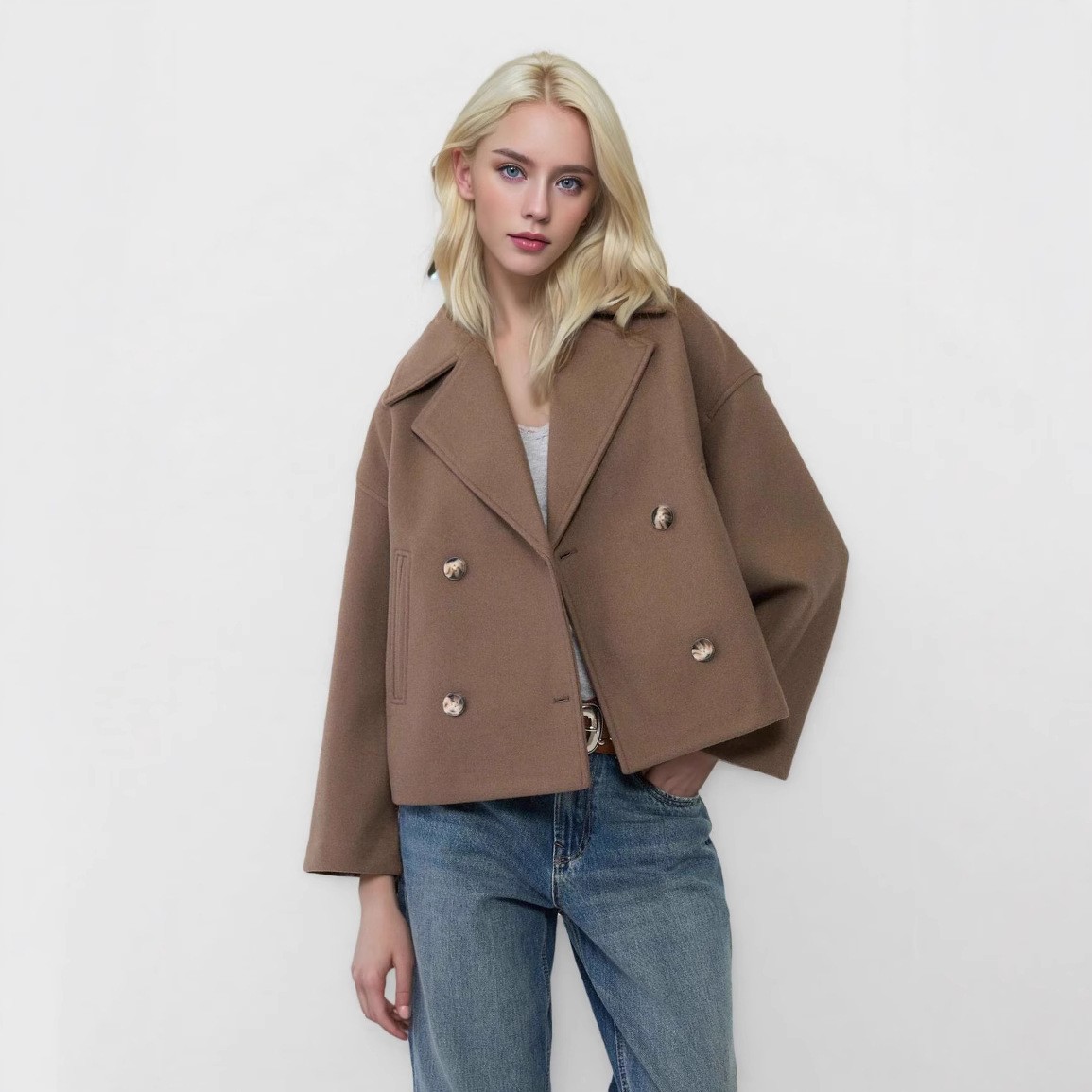 Damskie wełniane płaszcze Eleg – Wool Coat Peacoat recenzja i cena