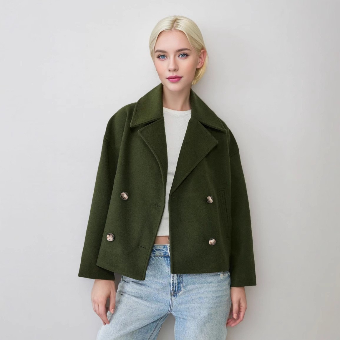 Damskie wełniane płaszcze Eleg – Wool Coat Peacoat recenzja i cena