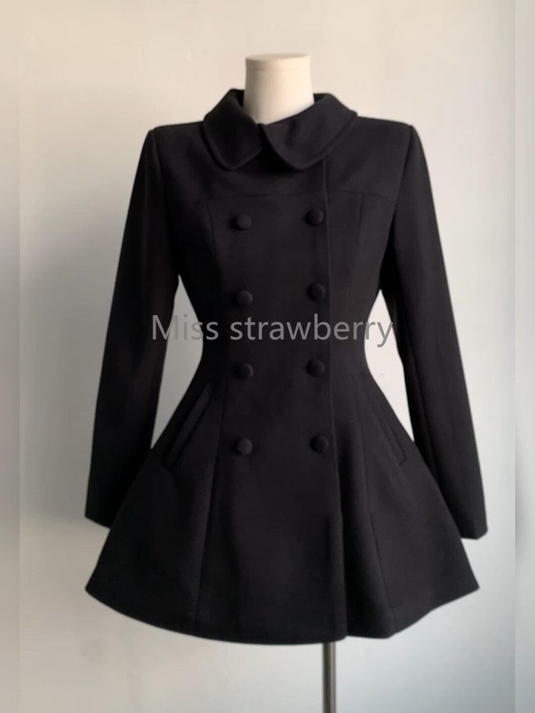 Zimowy damski płaszcz w stylu  – Wool Coat Peacoat recenzja i cena