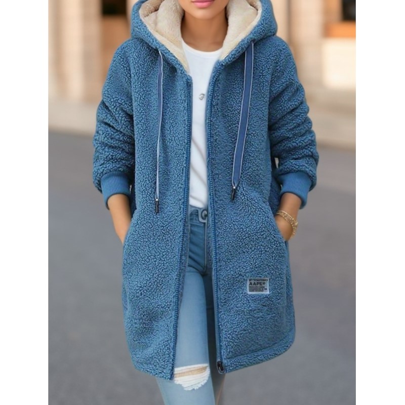 Damski top z kapturem Płaszcz  – Wool Coat Peacoat recenzja i cena