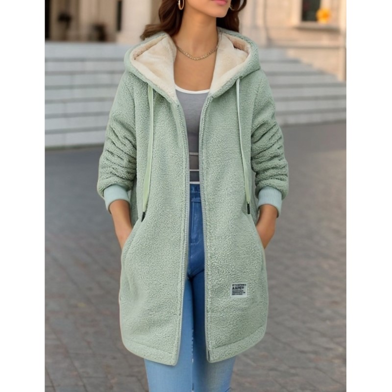 Damski top z kapturem Płaszcz  – Wool Coat Peacoat recenzja i cena