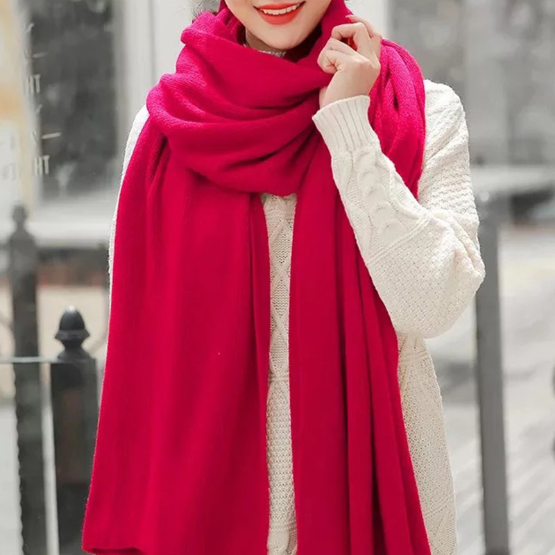 Jednokolorowy szalik z dzianin – Wool Scarf Men recenzja i cena