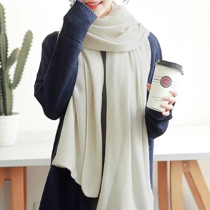 Jednokolorowy szalik z dzianin – Wool Scarf Men recenzja i cena