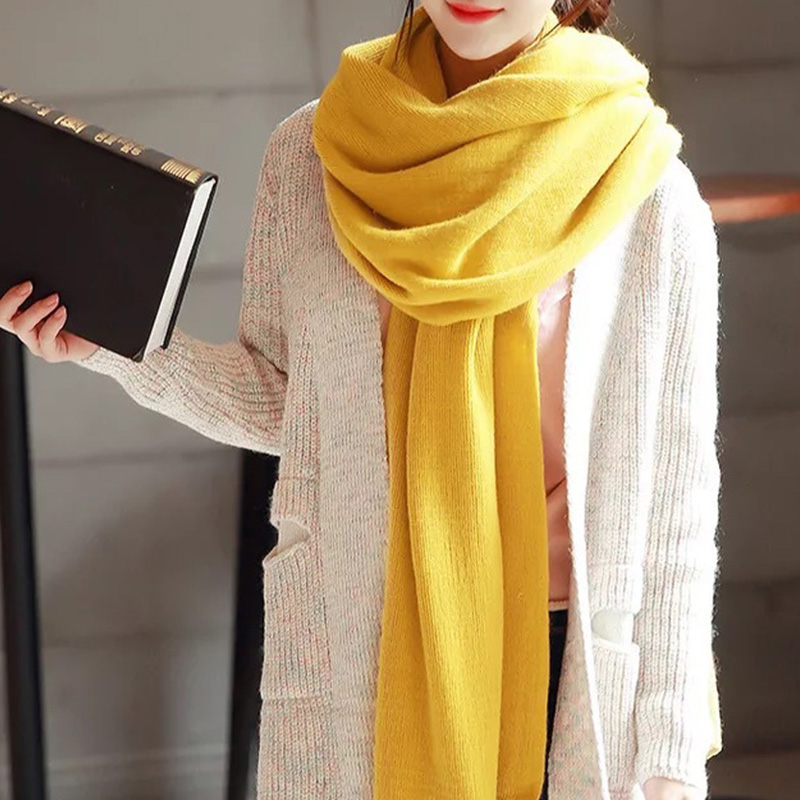 Jednokolorowy szalik z dzianin – Wool Scarf Men recenzja i cena