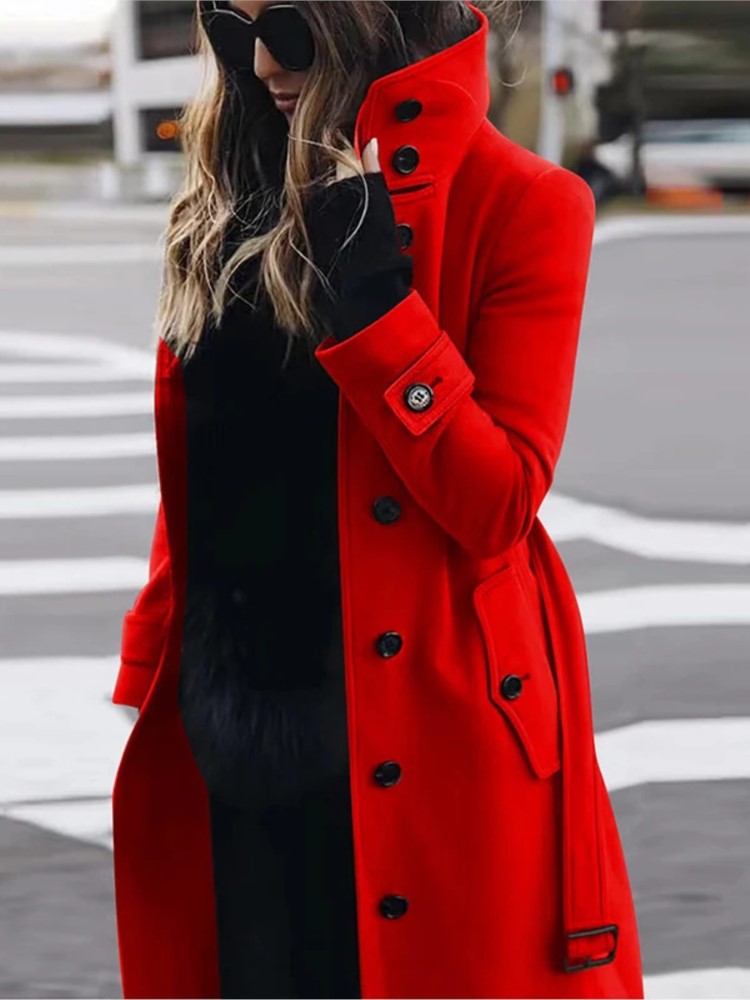 Damski płaszcz z nowej wełny,  – Wool Coat Peacoat recenzja i cena